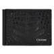 Cartera Sencilla Para Caballero Cuadra En Piel Genuina Fuscus Negro B3043FL