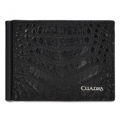 Cartera Sencilla Para Caballero Cuadra En Piel Genuina Fuscus Negro B3043FL
