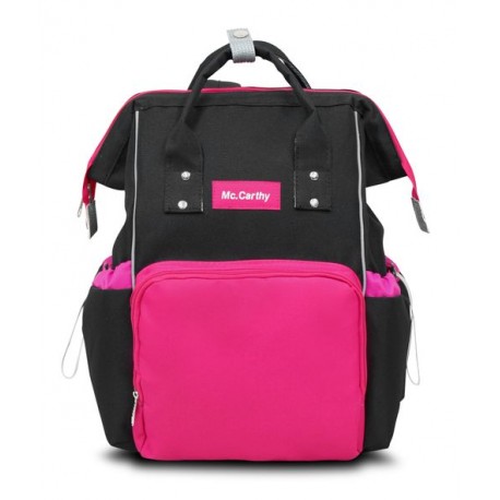Mochila Pañalera McCarthy 16” NEGRO/FUCSIA PAN-16