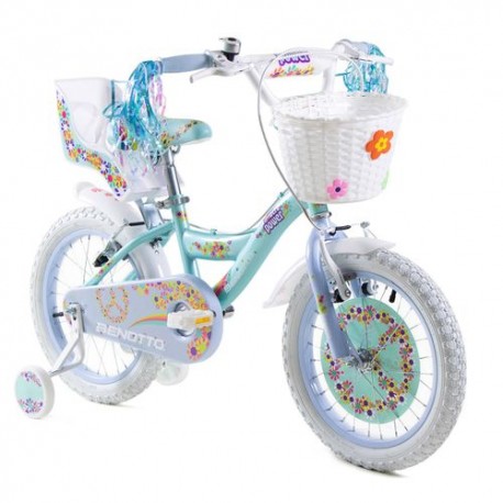 Bicicleta Para Niña Benotto Flower Power R16 Aqua Claro Azul BMXFLOWERPOWE